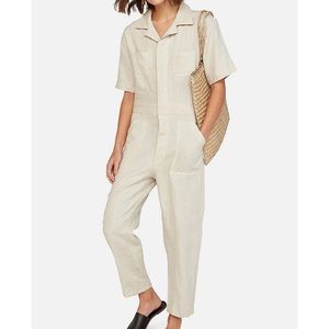 NWT Mate Linen Jumpsuit in Natural